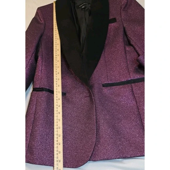 Karen Millen Women's Tailored Sparkle Contras Blazer Pink Purple Size 8 NEW - Picture 9 of 13